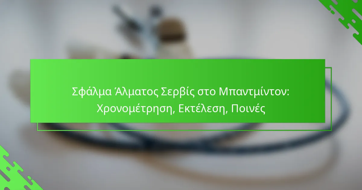 Σφάλμα Άλματος Σερβίς στο Μπαντμίντον: Χρονομέτρηση, Εκτέλεση, Ποινές
