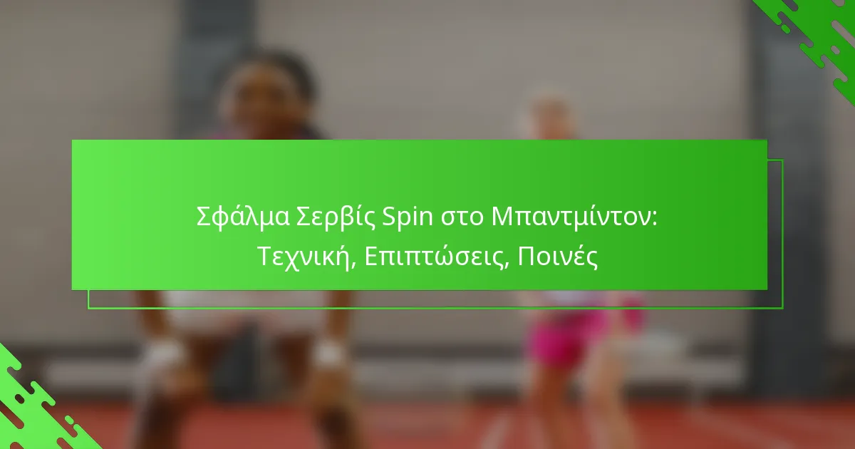 Σφάλμα Σερβίς Spin στο Μπαντμίντον: Τεχνική, Επιπτώσεις, Ποινές
