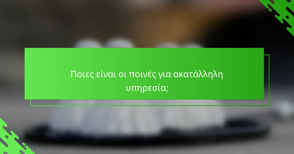 Ποιες είναι οι ποινές για ακατάλληλη υπηρεσία;