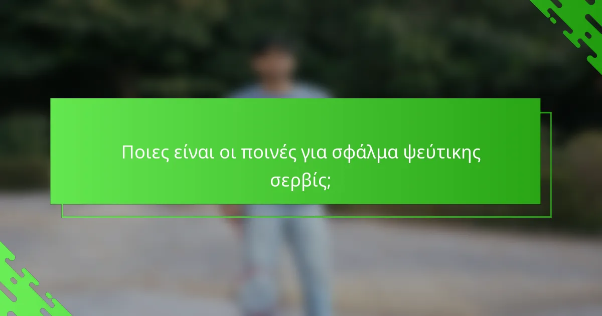 Ποιες είναι οι ποινές για σφάλμα ψεύτικης σερβίς;