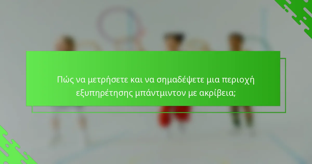 Πώς να μετρήσετε και να σημαδέψετε μια περιοχή εξυπηρέτησης μπάντμιντον με ακρίβεια;
